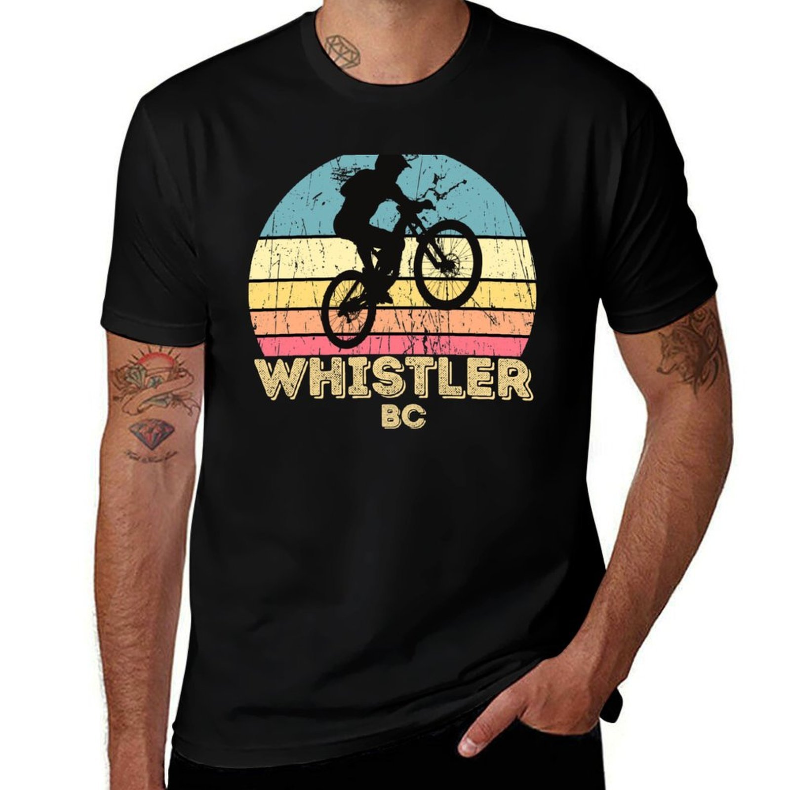 Mountain Biking Whistler - ウィスラー シティ マウンテン バイキング Tシャツ フェスティブ