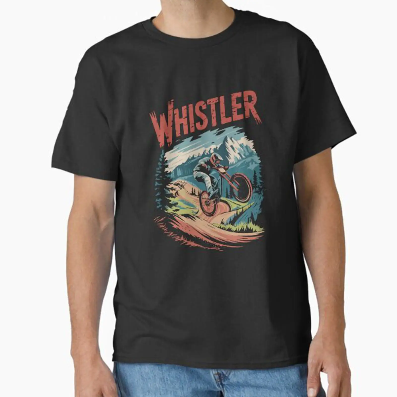 Mountain Biking Whistler - ヴィンテージ ウィスラー バイク パーク MTB Tシャツ