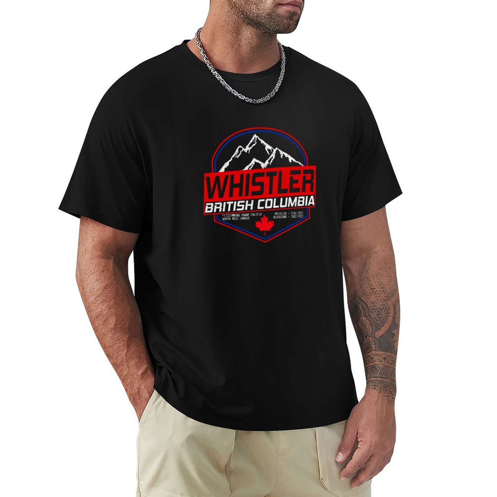 Mountain Biking Whistler - レトロスキーワイズラー ブリティッシュコロンビア州 カナダ スキーとマウンテンバイクの楽園 Tシャツ アーバンカジュアル