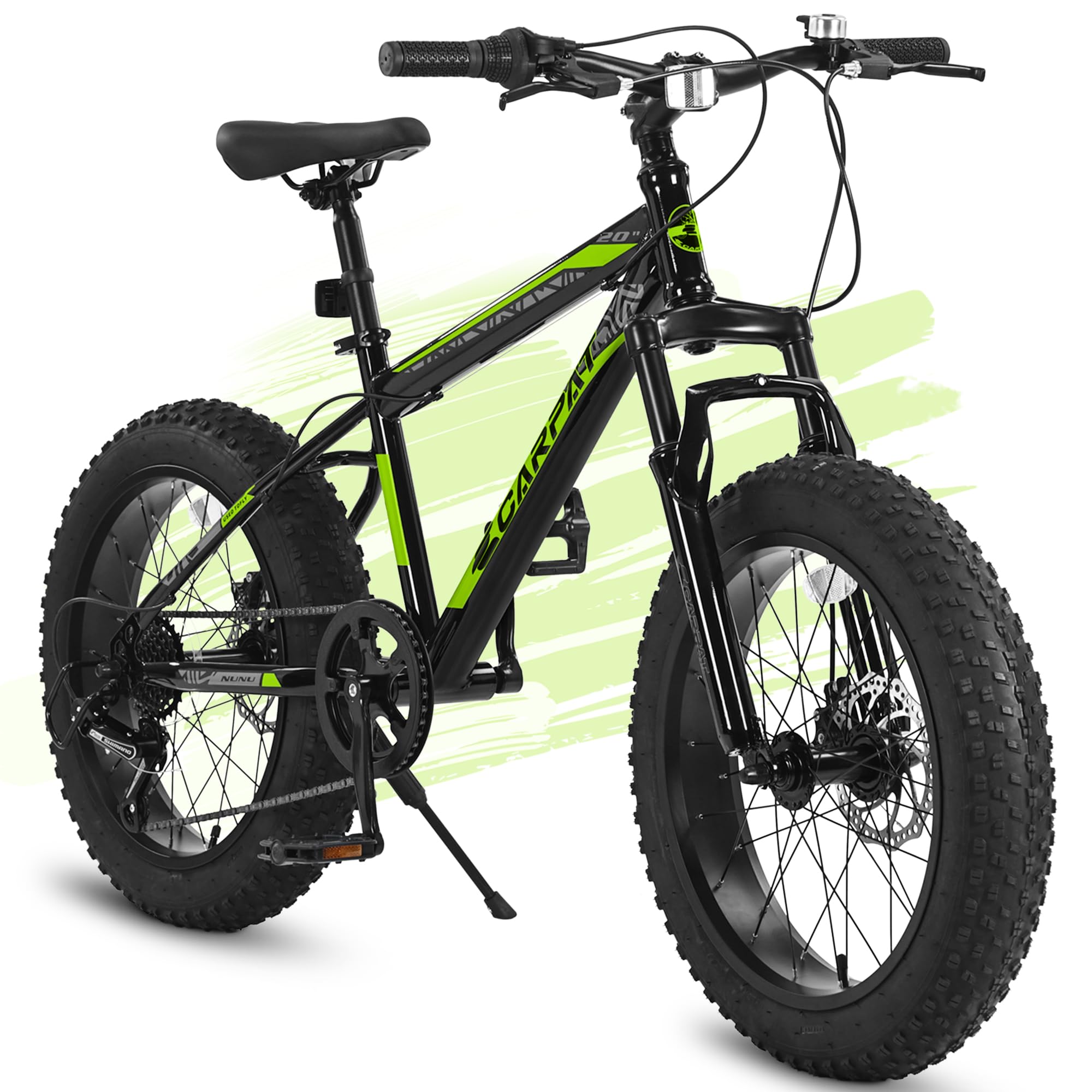 Mountain Biking Youth - 20インチキッズマウンテンバイク7速デュアルディスクブレーキフロントサスペンション高炭素鋼フレーム調整可能シートユース自転車8歳以上向け